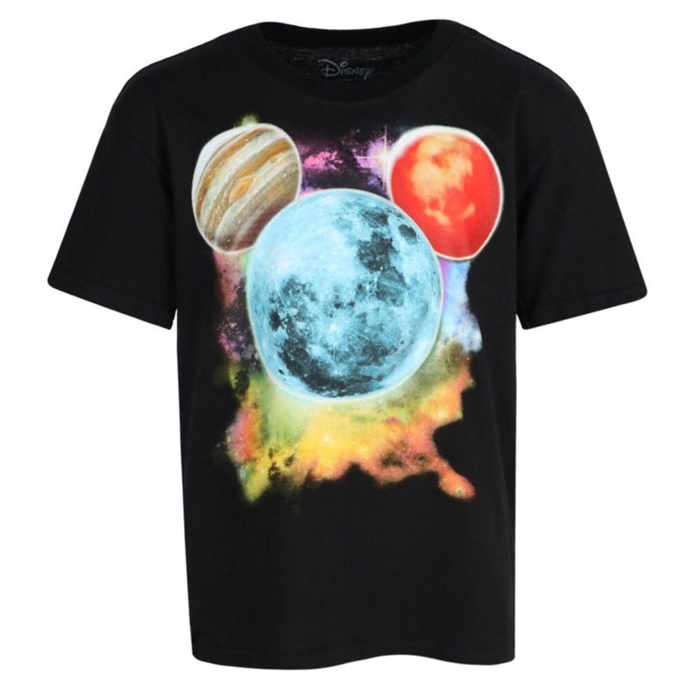 Jerry Leigh Boys Disney Mickey Mouse Planet Short Sleeve T-Shirt